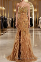 Long Evening Dress with Side Slit - Cocktail Dress Semi Formal Prom Dress